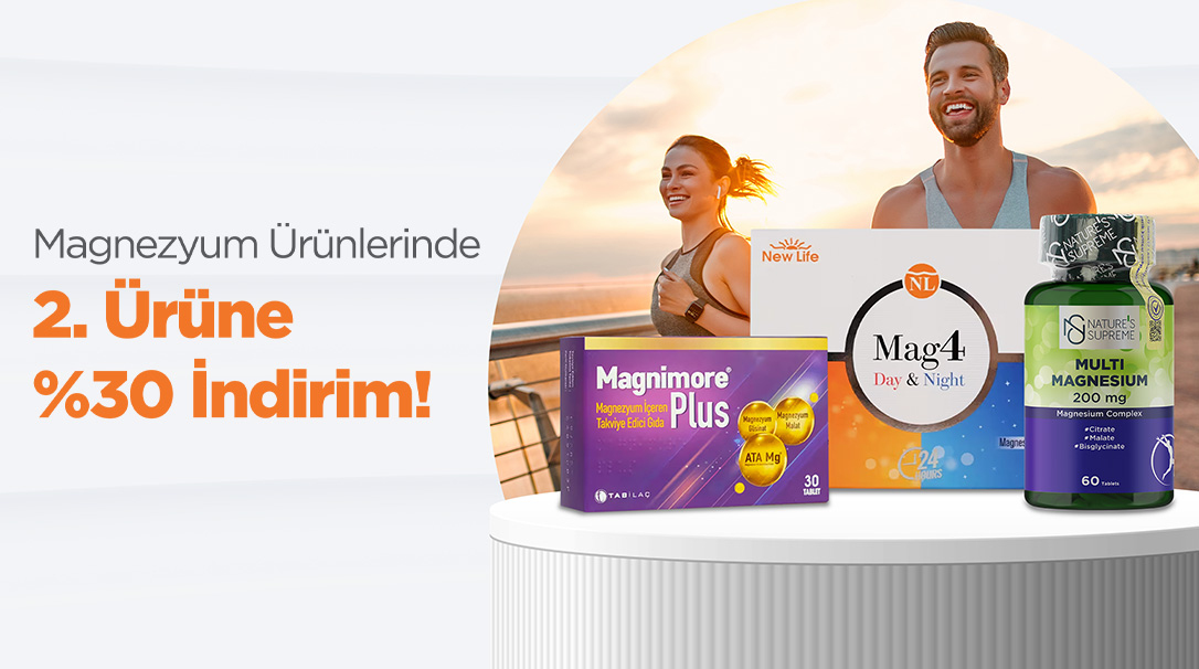 Seçili Magnezyum Ürünlerinde 2. Ürüne %30 İndirim!