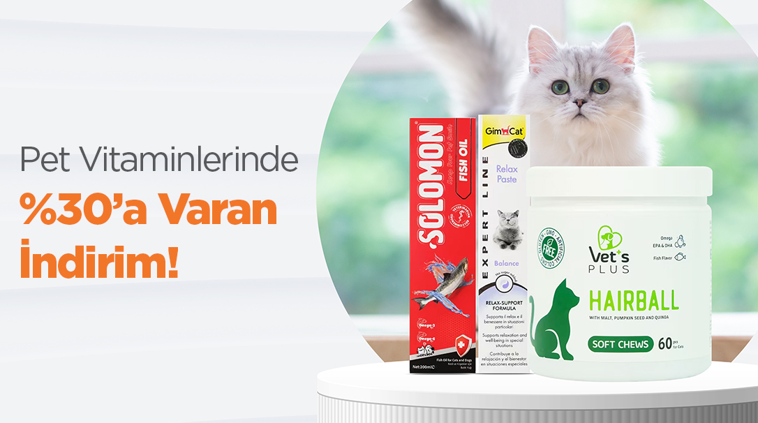 Seçili Pet Vitaminlerinde %30'a Varan İndirim!