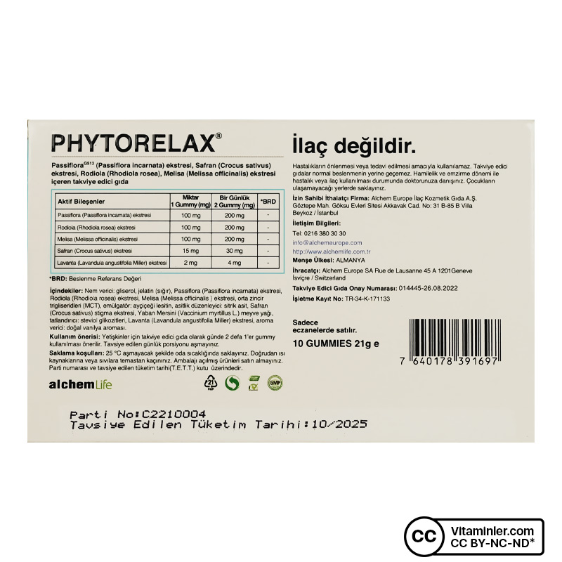 AlchemLife Phytorelax 10 Çiğnenebilir Form