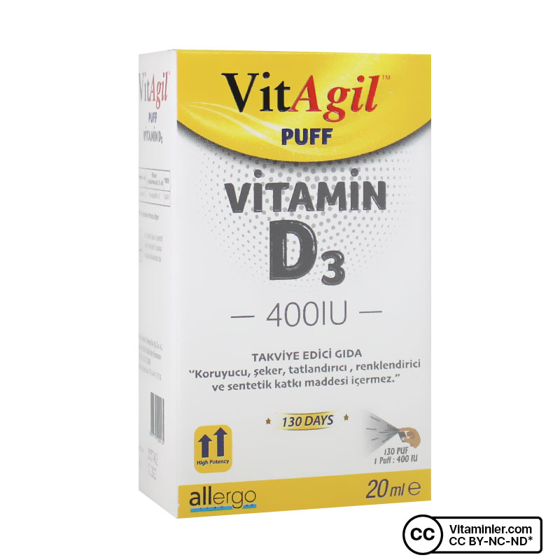 Allergo VitAgil D3 Vitamini 400 IU 20 mL Sprey