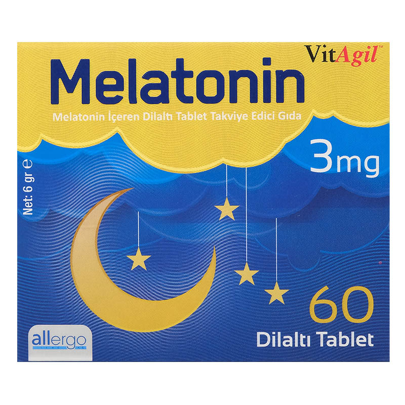 Allergo VitAgil Melatonin 3 Mg 60 Dilaltı Tablet