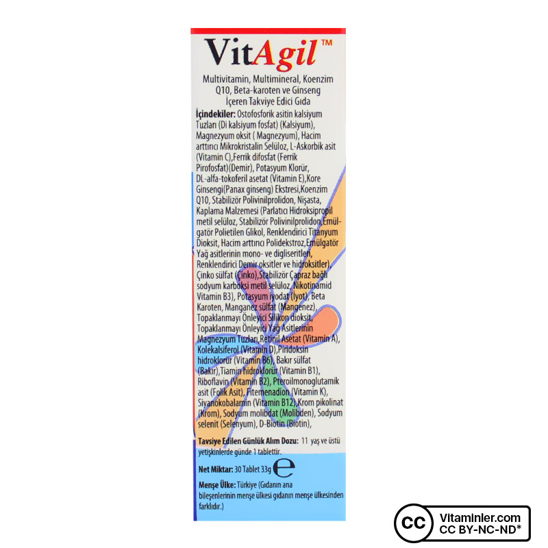 Allergo VitAgil Multivitamin-Mineral 30 Tablet
