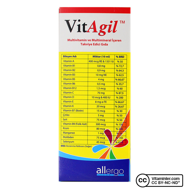 Allergo VitAgil Multivitamin-Mineral Şurup 250 mL