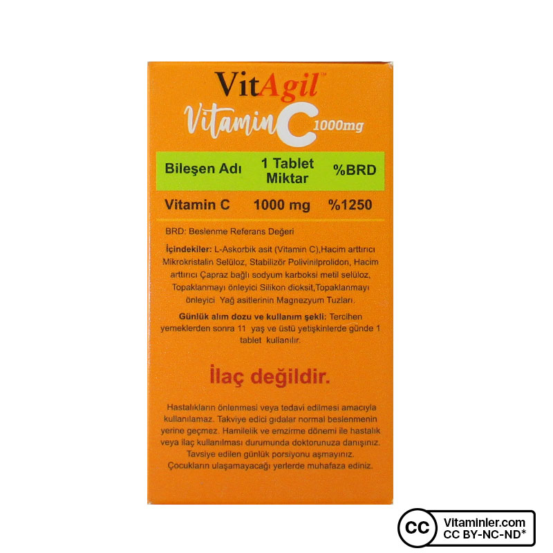 Allergo VitAgil Vitamin C 1000 Mg 30 Tablet 2 Adet
