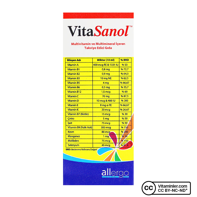 Allergo VitaSanol Multivitamin Surup 150 ml 2 Adet