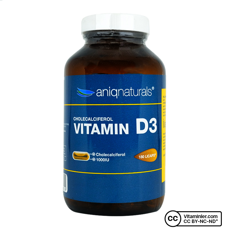 Aniqnaturals Vitamin D3 180 Kapsül