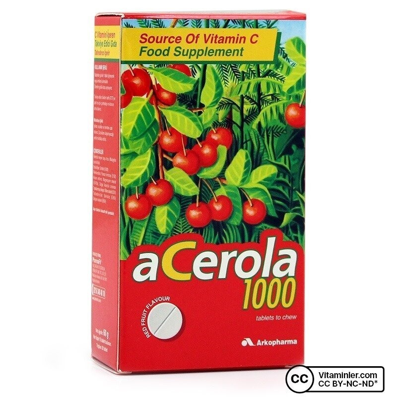 Arkopharma Acerola 1000 C Vitamini 30 Çiğneme Tableti