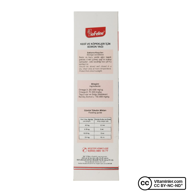 Biofeline Kedi ve Köpekler İçin Omega 3 Balık Yağı 200 mL