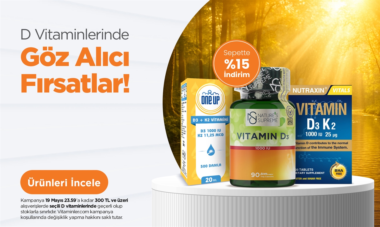 D Vitaminlerinde Sepette %15 İndirim! - 15052025