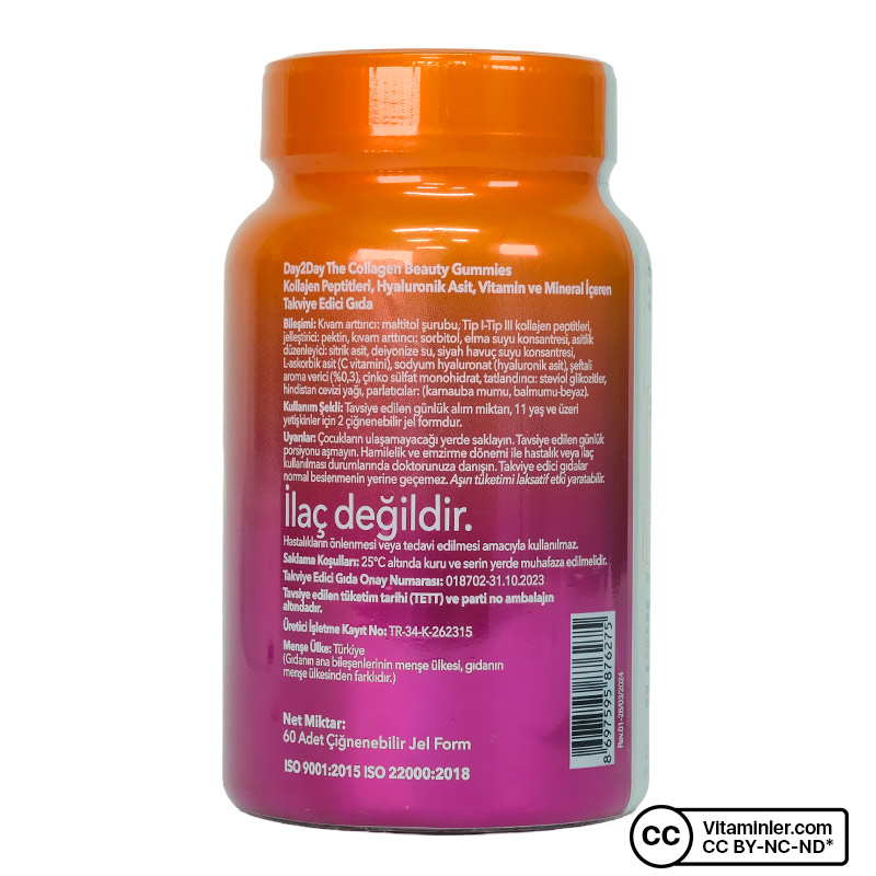 Day 2 Day The Collagen Beauty Gummies 60 Çiğnenebilir Form 