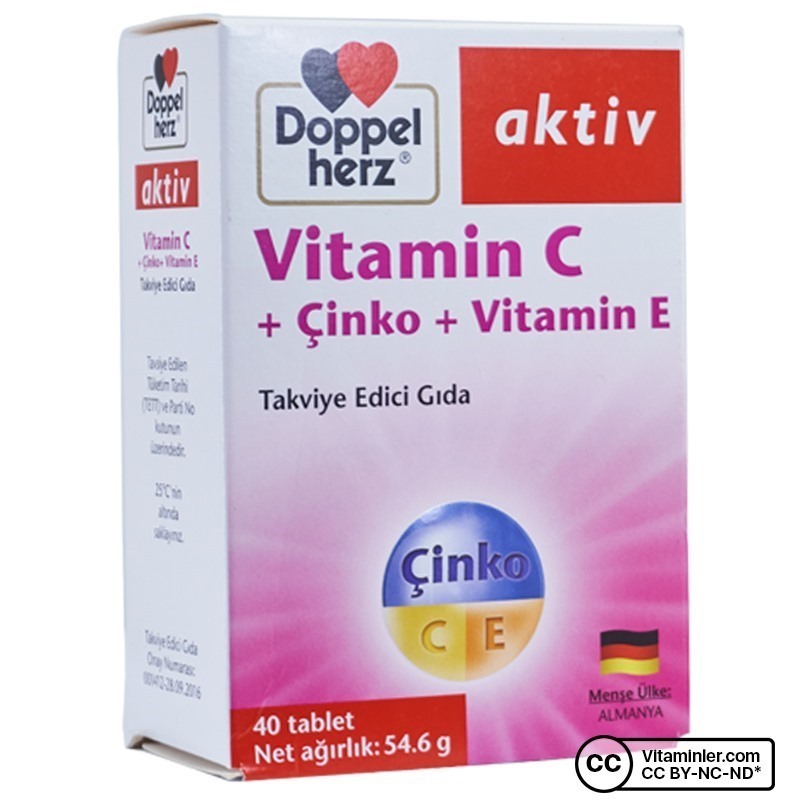 Doppelherz Aktiv Vitamin C + Çinko + Vitamin E 40 Tablet