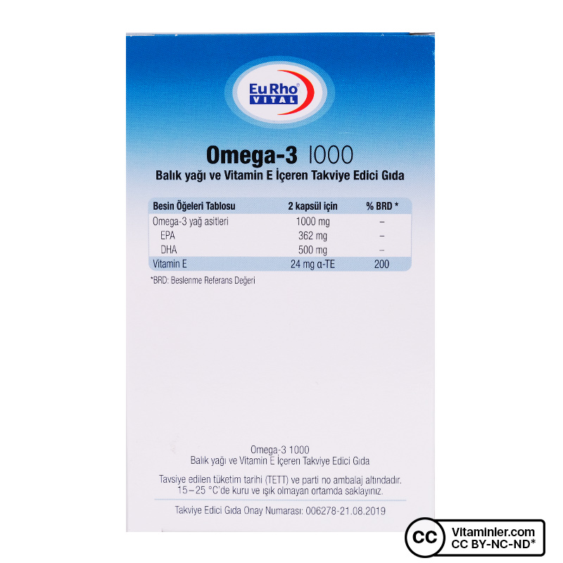 Eurho Vital Omega-3 1000 Mg Balık Yağı 60 Kapsül