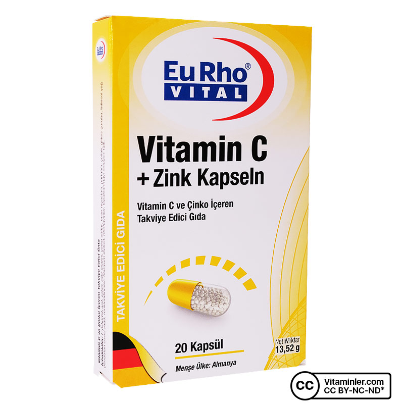 Eurho Vital Vitamin C + Zink 10 Mg 20 Kapsül