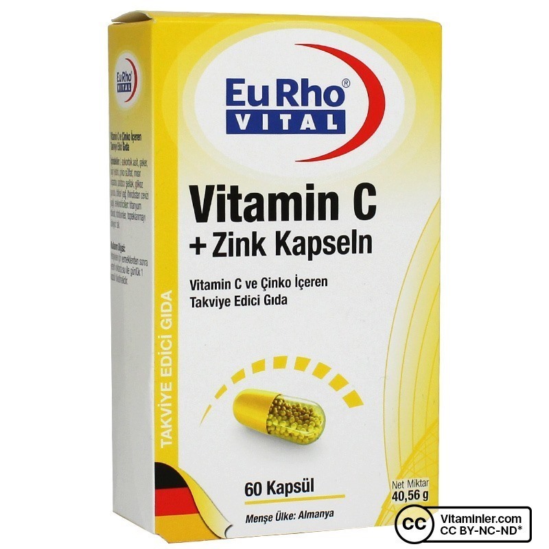 Eurho Vital Vitamin C + Zink 60 Kapsül