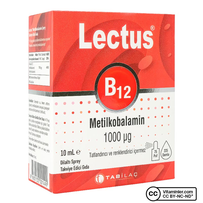 Lectus B12 Metilkobalamin 10 mL Dilaltı Sprey