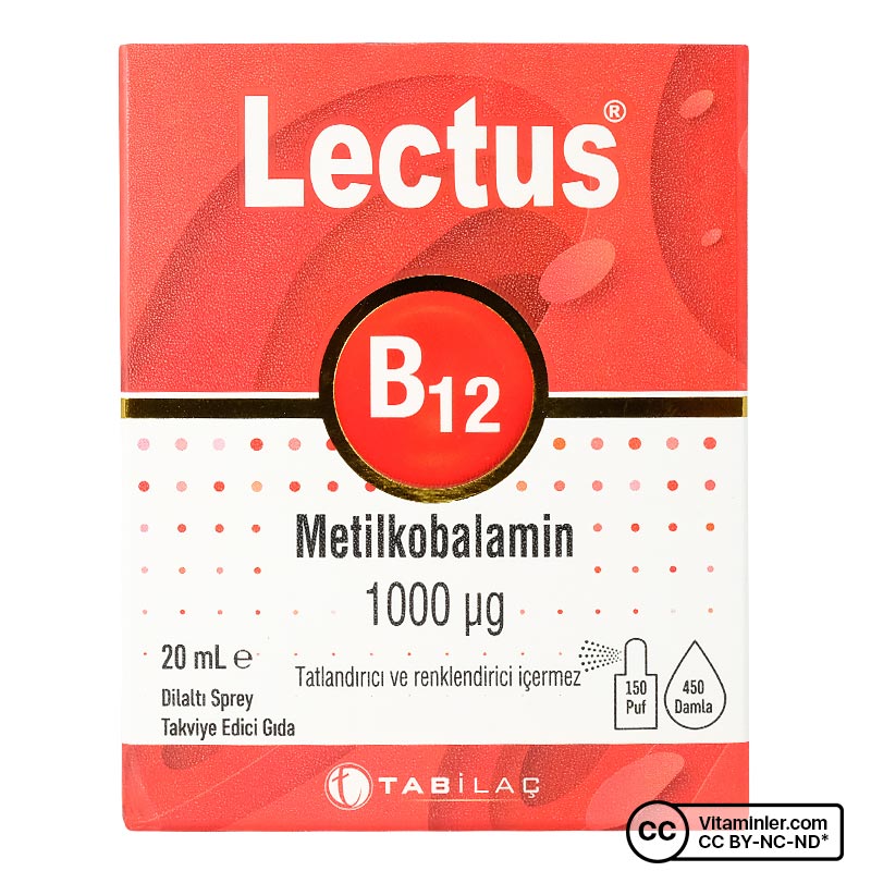 Lectus B12 Metilkobalamin 20 mL Dilaltı Sprey
