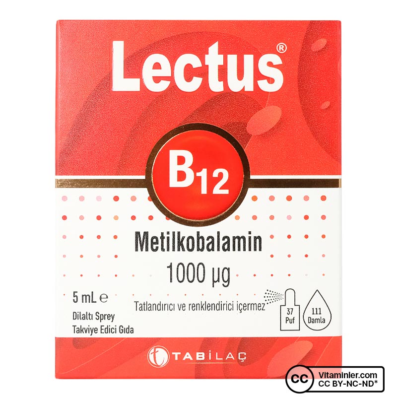 Lectus B12 Metilkobalamin 5 mL Dilaltı Sprey