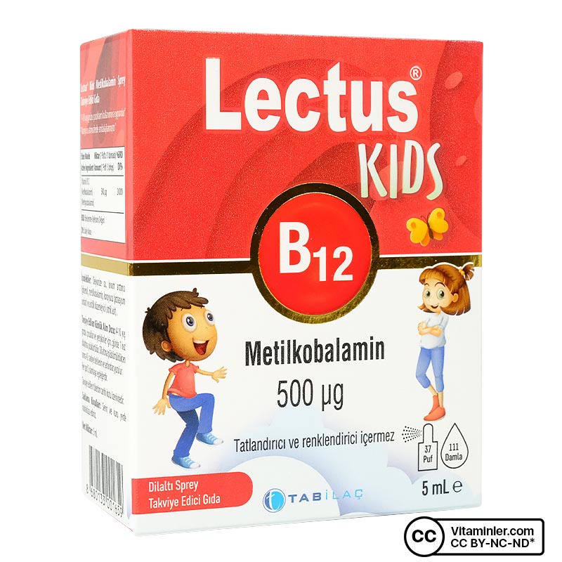 Lectus Kids B12 Metilkobalamin 5 mL Dilaltı Sprey