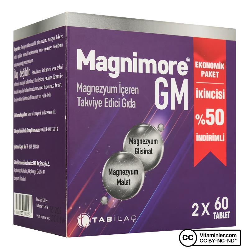 Magnimore GM Magnezyum 60 Tablet 2 Adet