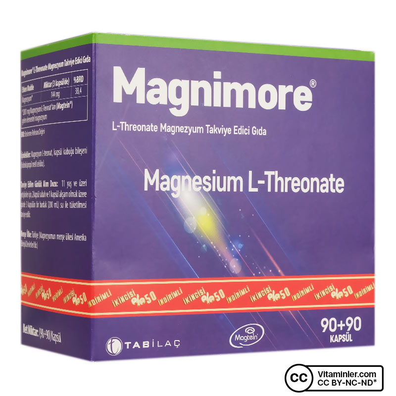 Magnimore Magnesium L-Threonate 90 Kapsül 2 Adet