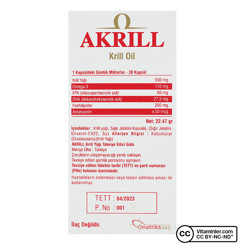 Matriks Akrill Omega 3 & Krill Oil 30 Kapsül