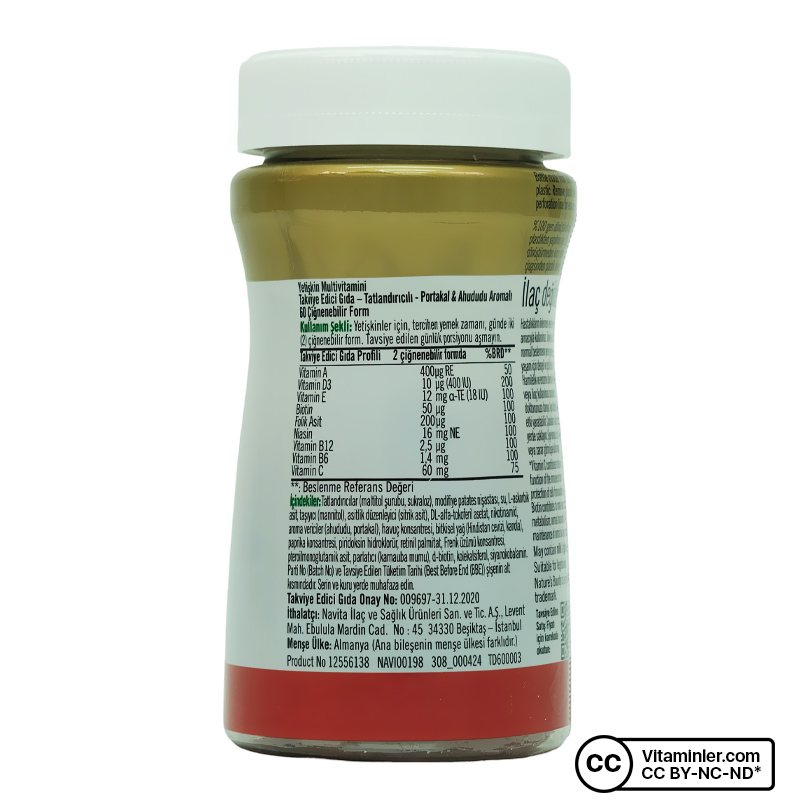 Nature's Bounty Adult Multivitamin Gummies with Vitamins C & D3 60 Çiğnenebilir Form