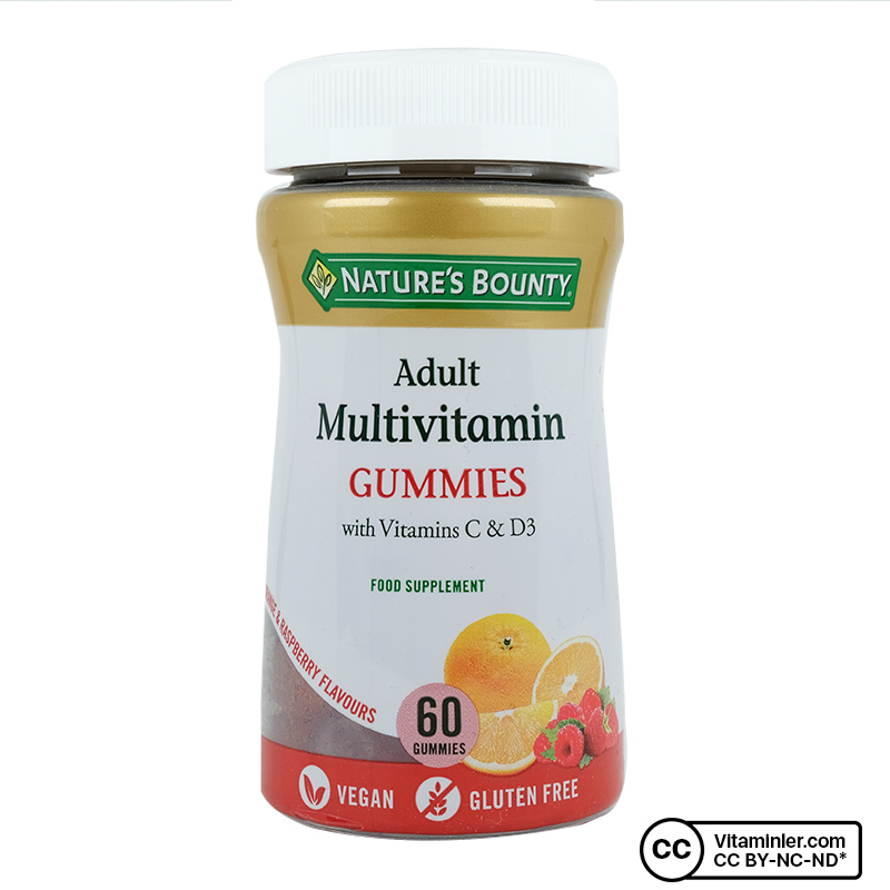 Nature's Bounty Adult Multivitamin Gummies with Vitamins C & D3 60 Çiğnenebilir Form