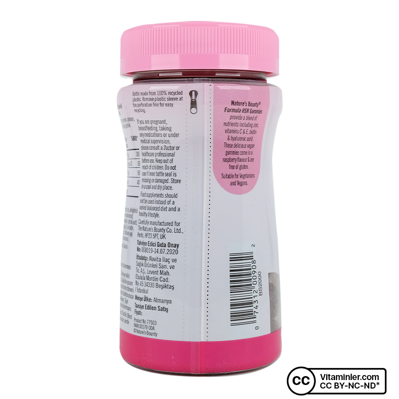 Nature's Bounty Formula HSN Gummies with Hyaluronic Acid 60 Çiğnenebilir Form