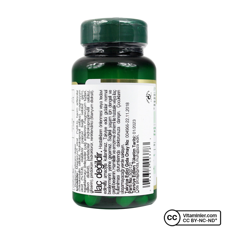 Nature's Bounty Magnesium Citrate Plus Vitamin B6 60 Tablet