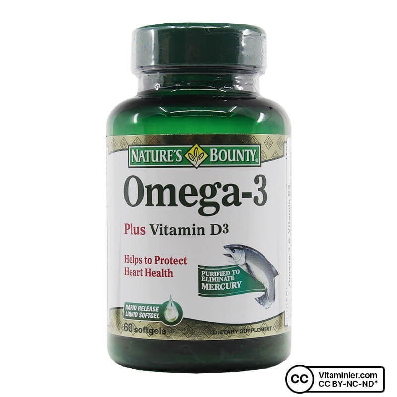 Nature's Bounty Omega-3 Plus Vitamin D3 60 Kapsül
