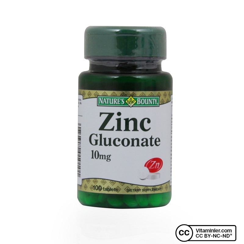 Nature's Bounty Zinc Gluconate 10 Mg 100 Tablet Vitaminler