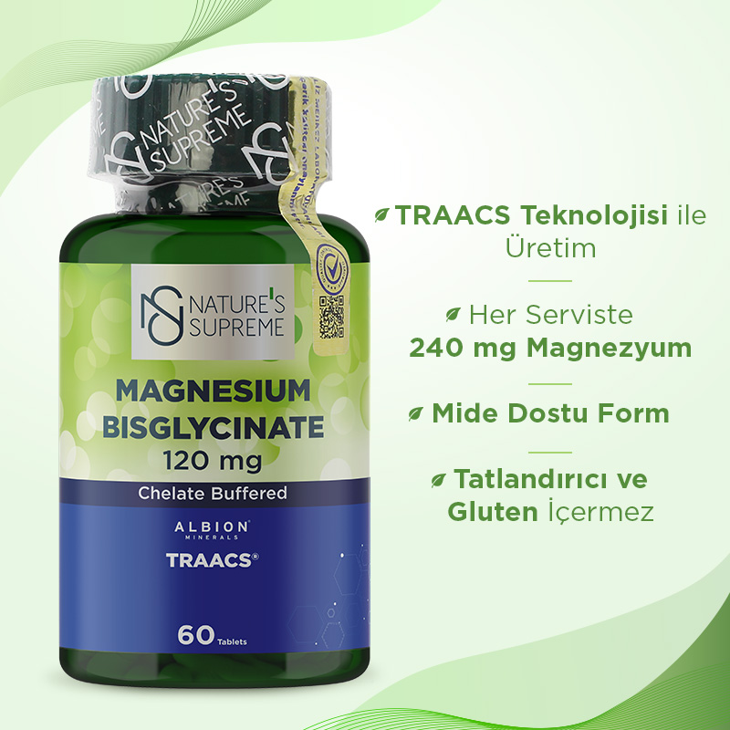 Nature's Supreme Magnesium Bisglycinate 120 Mg 60 Tablet