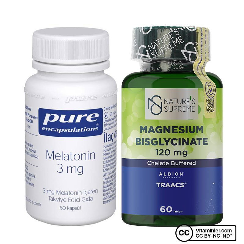 Nature's Supreme Magnesium Bisglycinate + Pure Encapsulations Melatonin