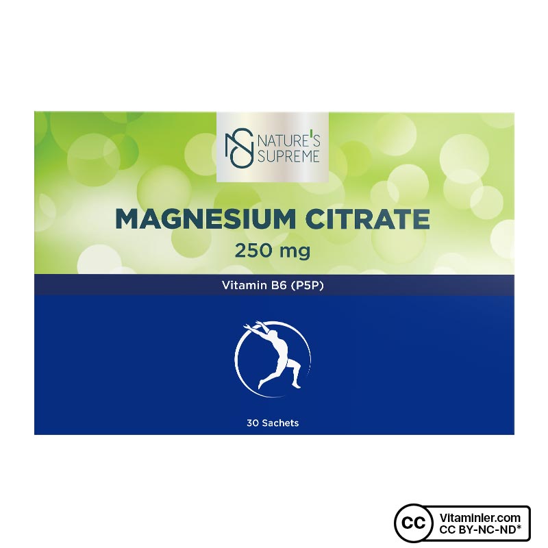 Nature's Supreme Magnesium Citrate + Vitamin B6 (P5P) 30 Saşe 