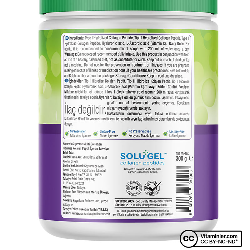 Nature's Supreme Multi Collagen Powder 300 Gr Aromasız