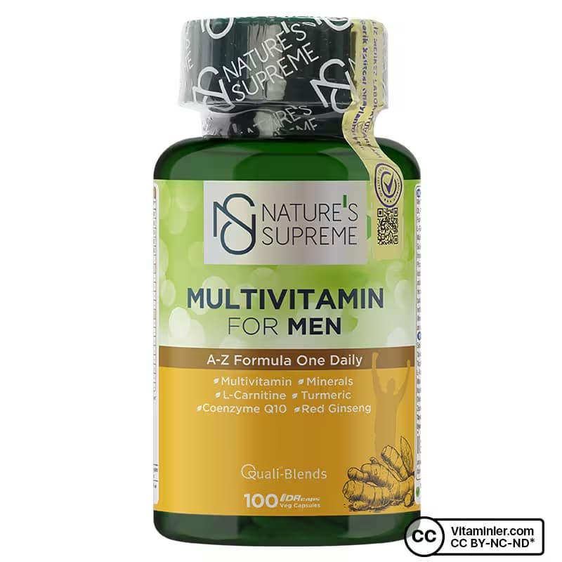 Nature's Supreme Multivitamin for Men 100 Kapsül + Omega 3 60 Kapsül Seti