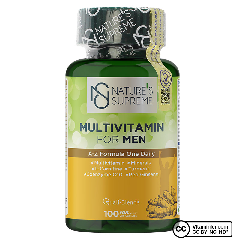 Nature's Supreme Multivitamin for Men 100 Kapsül + Vitamin C + Zinc 20 Efervesan Tablet