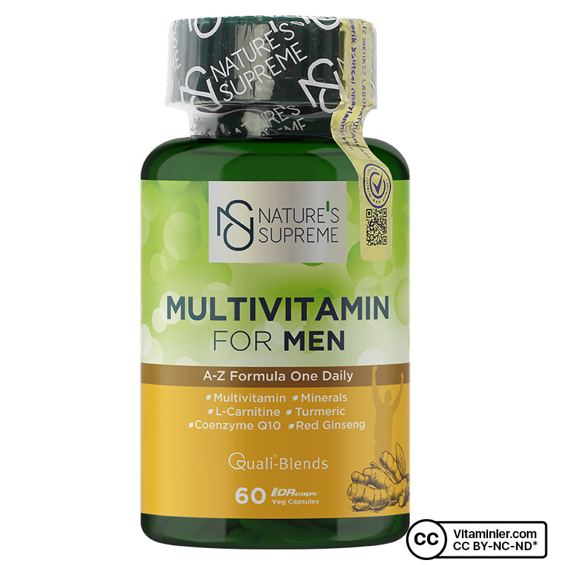 Nature's Supreme Multivitamin for Men 60 Kapsül + Vitamin C + Zinc 20 Efervesan Tablet