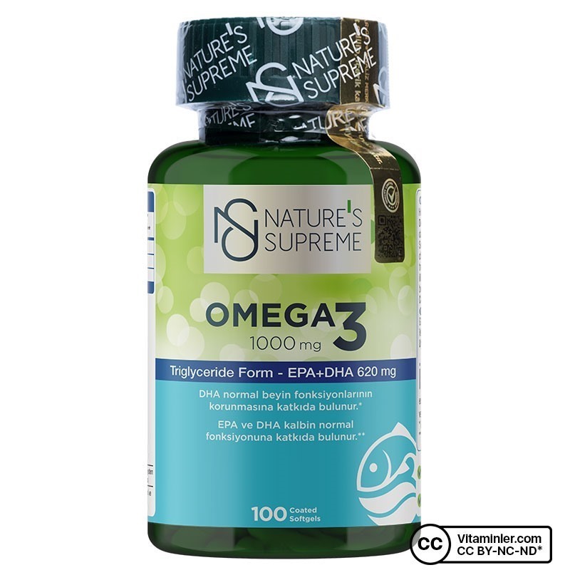 Nature's Supreme Omega 3 100 Kapsül + Vitamin C + Zinc 20 Efervesan Tablet