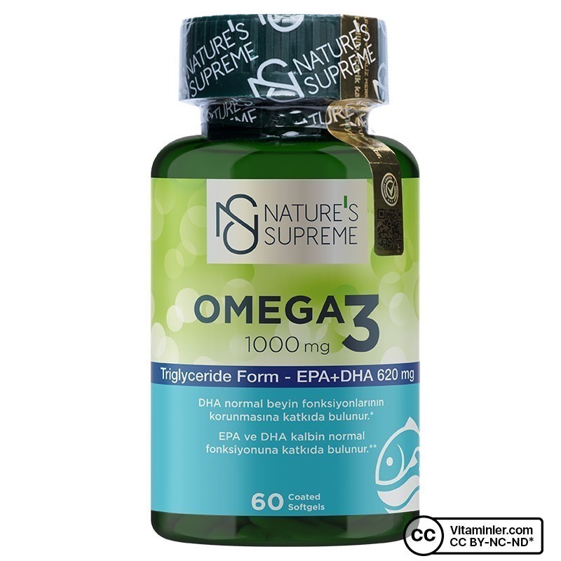 Nature's Supreme Omega 3 60 Kapsül + Vitamin C + Zinc 20 Efervesan Tablet