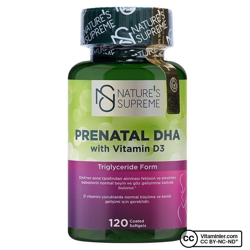 Nature's Supreme Prenatal DHA with Vitamin D3 1000 Mg 120 Kapsül