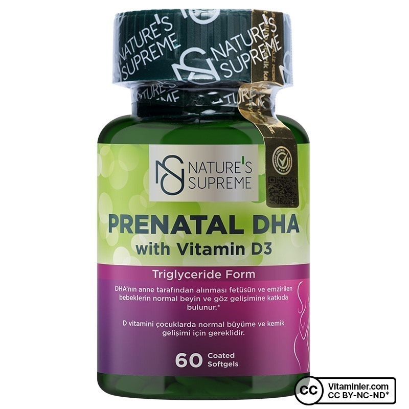 Nature's Supreme Prenatal DHA with Vitamin D3 1000 Mg 60 Kapsül