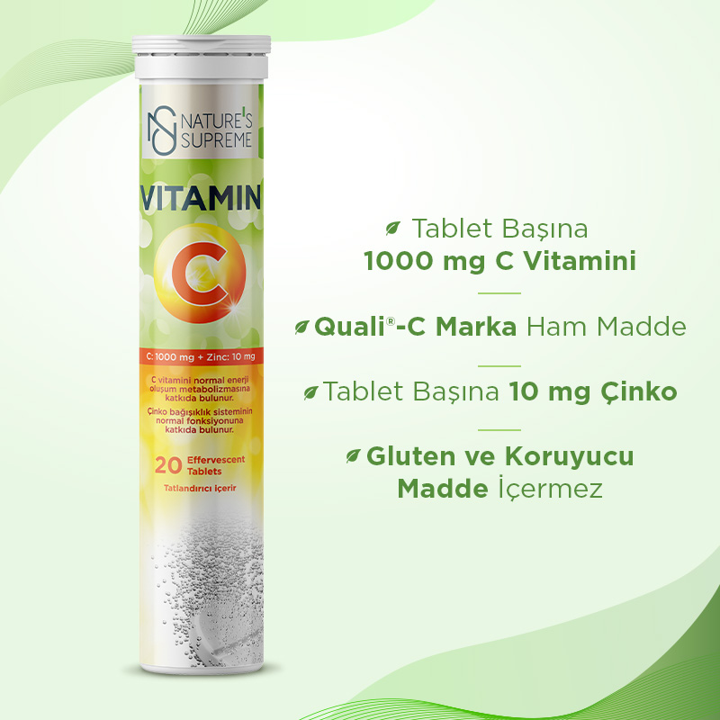 Nature's Supreme Probiotic 5B 60 Kapsül + Vitamin C + Zinc 20 Efervesan Tablet