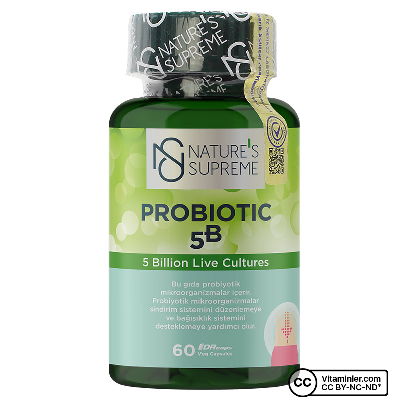 Nature's Supreme Probiotic 5B 60 Kapsül + Vitamin C + Zinc 20 Efervesan Tablet
