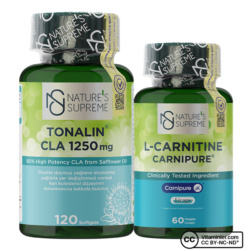Nature's Supreme Tonalin CLA 120 + L-Carnitine Carnipure 60 Kapsül Seti