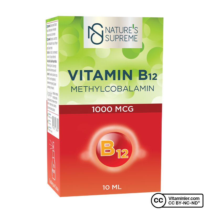 Nature's Supreme Vitamin B12 60 Kapsül + B12 Methylcobalamin 10 mL Sprey