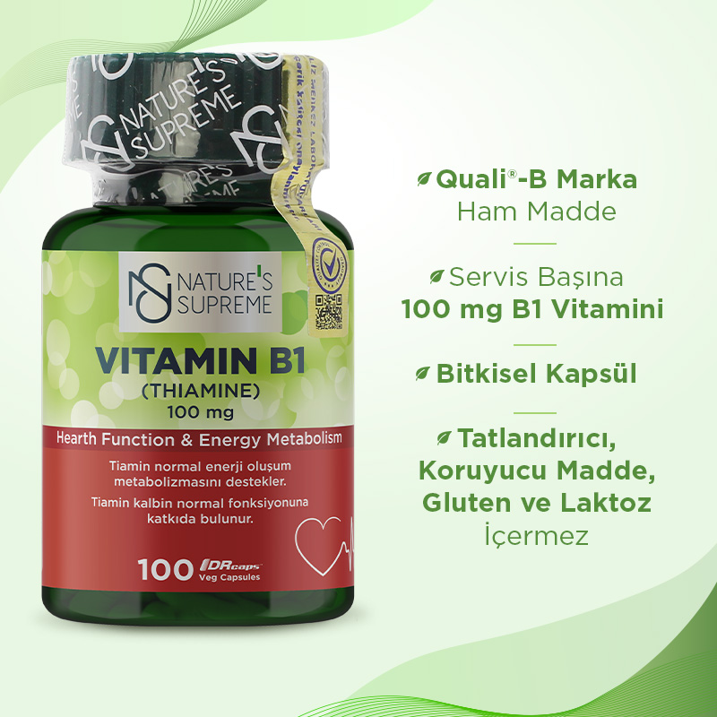 Nature's Supreme Vitamin B1 100 Mg 100 Kapsül