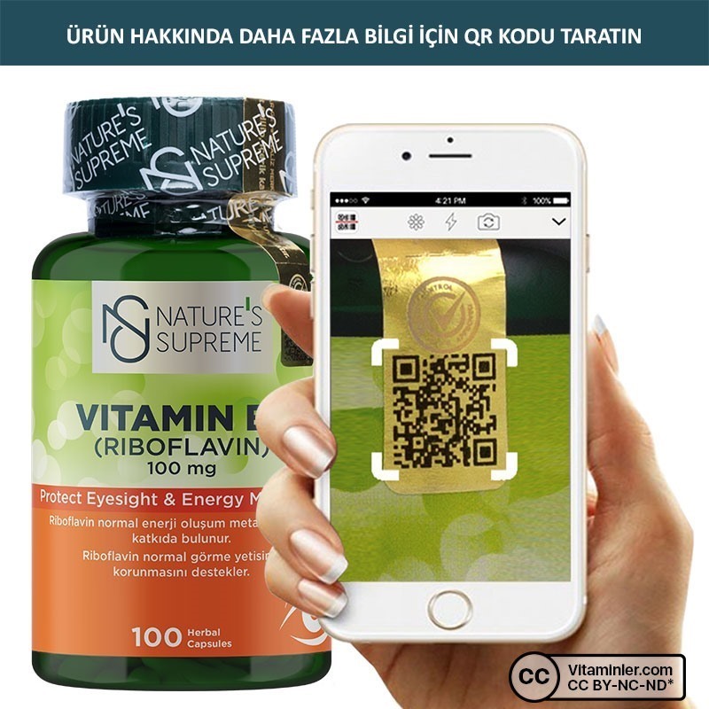 Nature's Supreme Vitamin B2 100 Mg 100 Kapsül