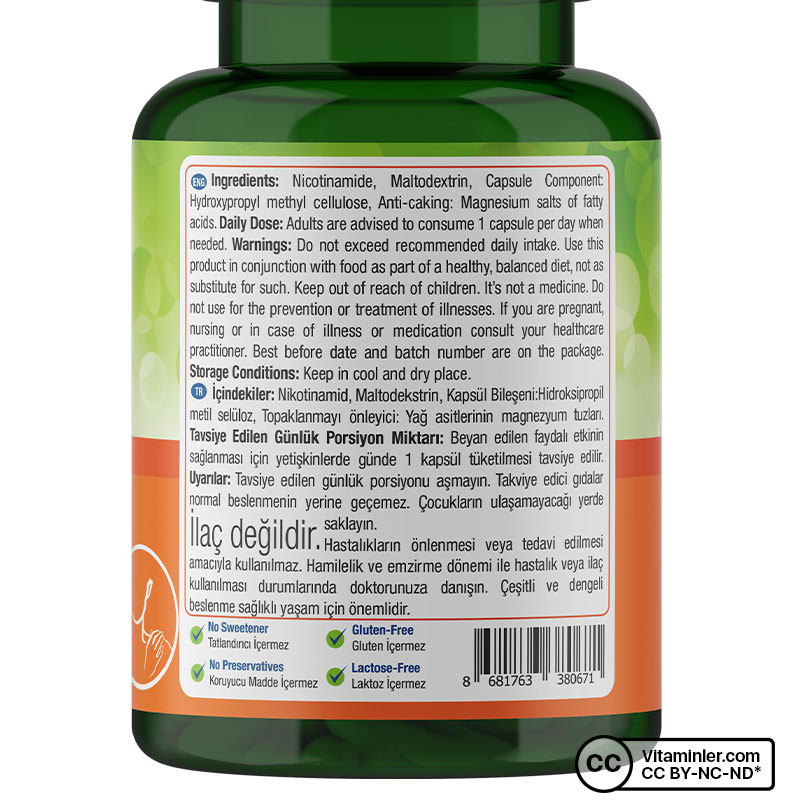 Nature's Supreme Vitamin B3 500 Mg (No Flush) 50 Kapsül