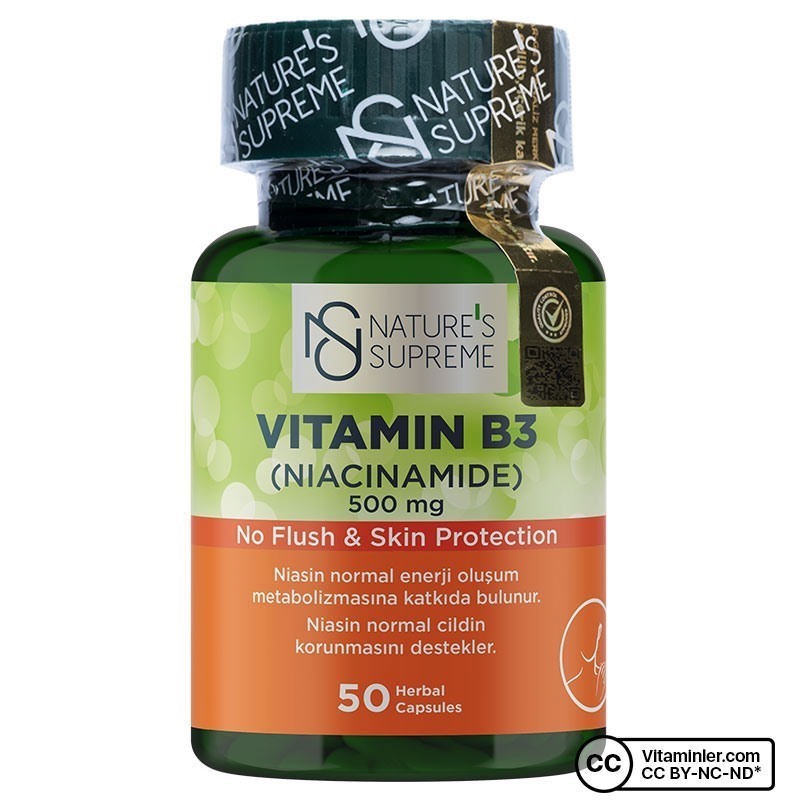 Nature's Supreme Vitamin B3 500 Mg (No Flush) 50 Kapsül B Vitaminleri